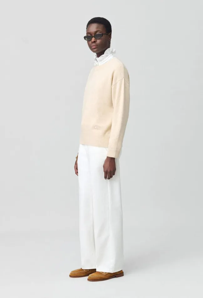 Claudie Pierlot Pull 100 Cachemire Beige Marble Women Knitwear And Cardigans