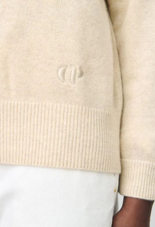 Claudie Pierlot Pull 100 Cachemire Beige Marble Women Knitwear And Cardigans Claudie Pierlot Pull 100 Cachemire Beige Marble Women Knitwear And Cardigans