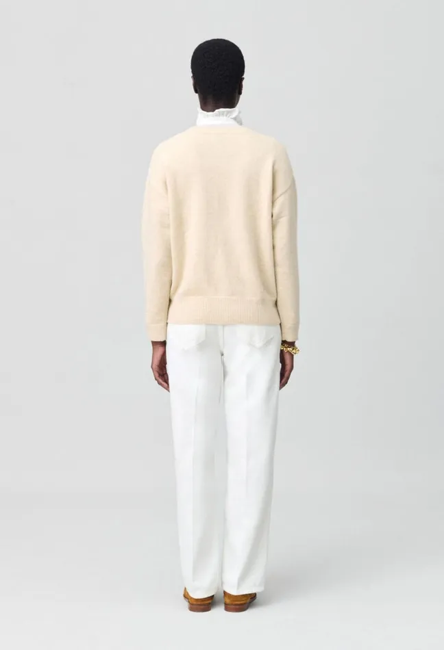 Claudie Pierlot Pull 100 Cachemire Beige Marble Women Knitwear And Cardigans Claudie Pierlot Pull 100 Cachemire Beige Marble Women Knitwear And Cardigans
