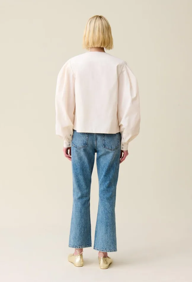 Claudie Pierlot TieFront VNeck Blouse Ecru Women Tops And Shirts Claudie Pierlot TieFront VNeck Blouse Ecru Women Tops And Shirts