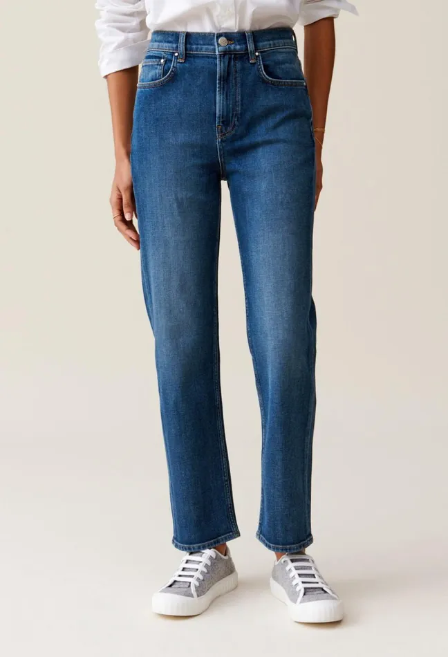 Claudie Pierlot Toto Jeans With Logo On Back Pocket Blue Denim Women Jeans And Trousers Claudie Pierlot Toto Jeans With Logo On Back Pocket Blue Denim Women Jeans And Trousers