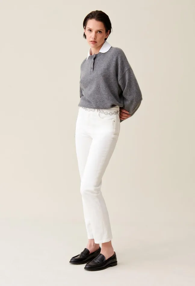 Claudie Pierlot Toto Slim 78 Jeans Ecru Women Jeans And Trousers Claudie Pierlot Toto Slim 78 Jeans Ecru Women Jeans And Trousers