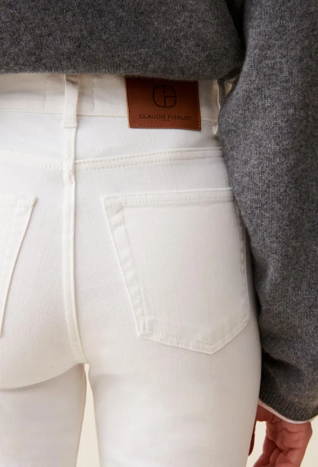 Claudie Pierlot Toto Slim 78 Jeans Ecru Women Jeans And Trousers Claudie Pierlot Toto Slim 78 Jeans Ecru Women Jeans And Trousers