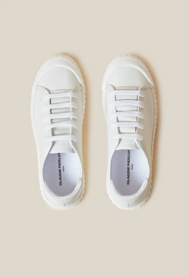 Claudie Pierlot White Leather Trainers Women Sneakers Claudie Pierlot White Leather Trainers Women Sneakers