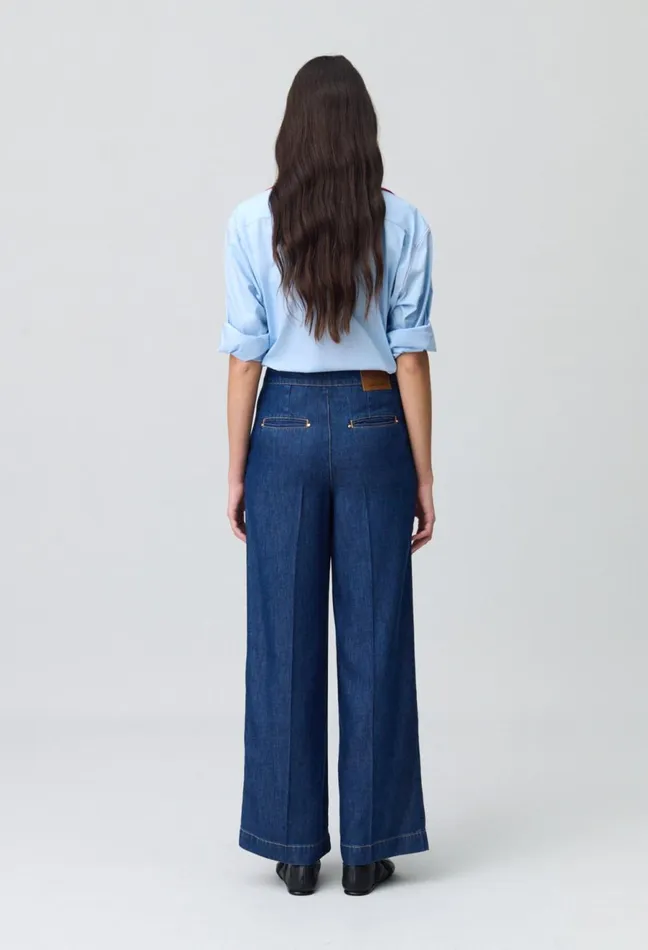 Claudie Pierlot WideLeg Sailor Trousers Indigo Denim Women Jeans And Trousers Claudie Pierlot WideLeg Sailor Trousers Indigo Denim Women Jeans And Trousers