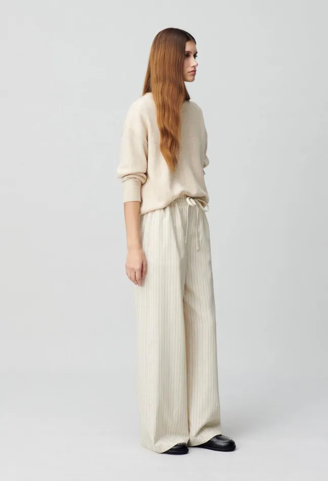 Claudie Pierlot Wide Striped Trousers Dualcolor Women Jeans And Trousers Claudie Pierlot Wide Striped Trousers Dualcolor Women Jeans And Trousers