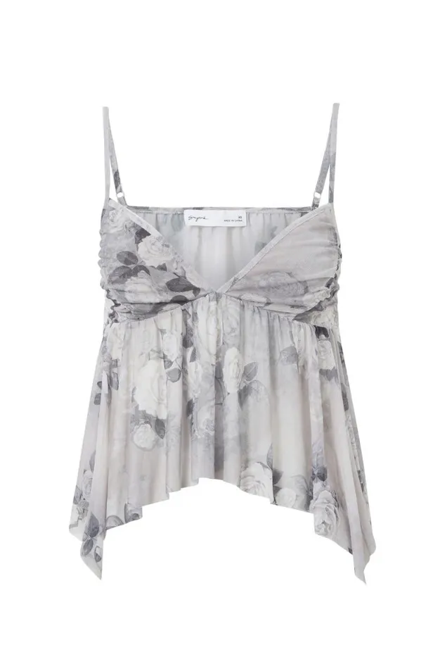 Clothing Supr Going Out Tops Alice Mesh Cami Faded Floral Grey