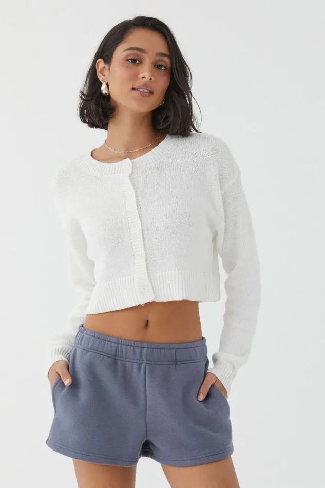 Clothing Supr Hoodies and Trackies Malia Sweat Short Silver Slate