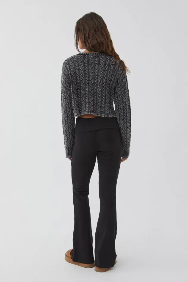 Clothing Supr Knitwear Leila Cable Knit Jumper Washed Black