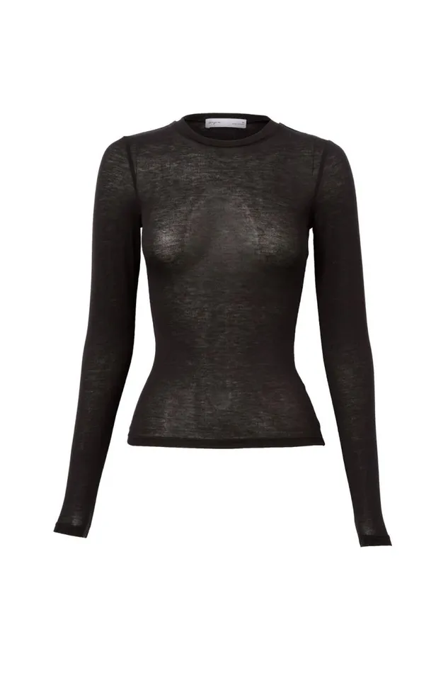 Clothing Supr Knitwear Margot Knit Long Sleeve Top Black