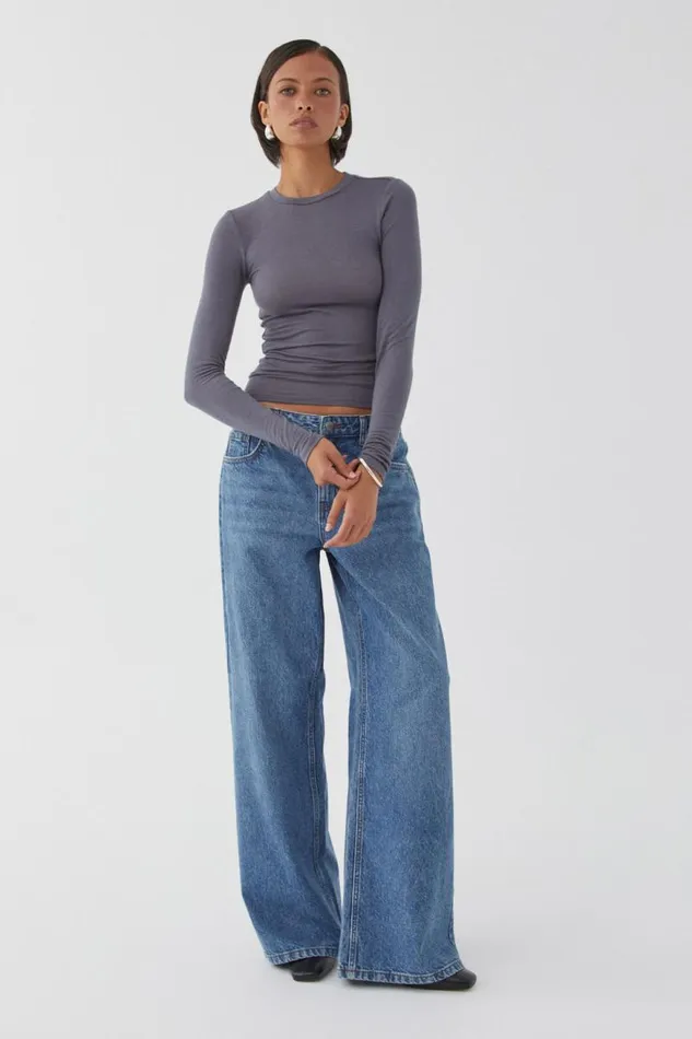 Clothing Supr Knitwear Margot Knit Long Sleeve Top Iron Grey