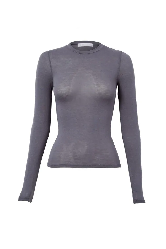 Clothing Supr Knitwear Margot Knit Long Sleeve Top Iron Grey