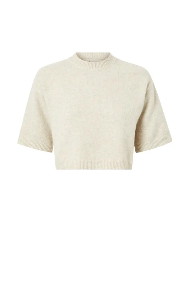 Clothing Supr Knitwear Tori Short Sleeve Knit Taupe Marle