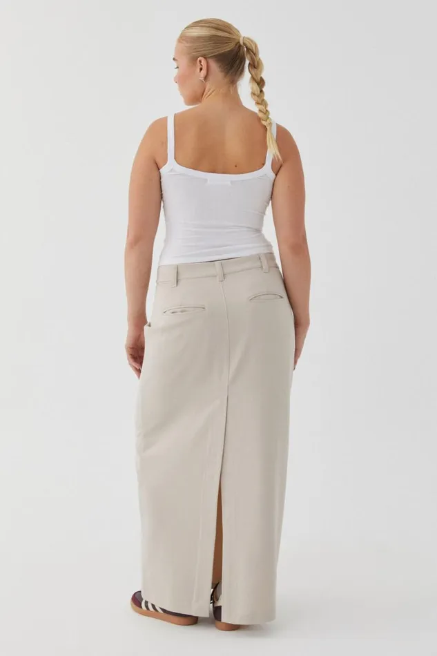 Clothing Supr Skirts Chloe Tailored Maxi Skirt Canvas Beige