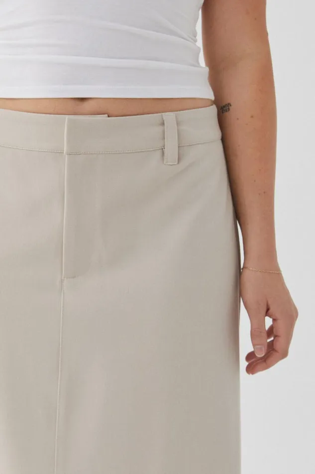 Clothing Supr Skirts Chloe Tailored Maxi Skirt Canvas Beige