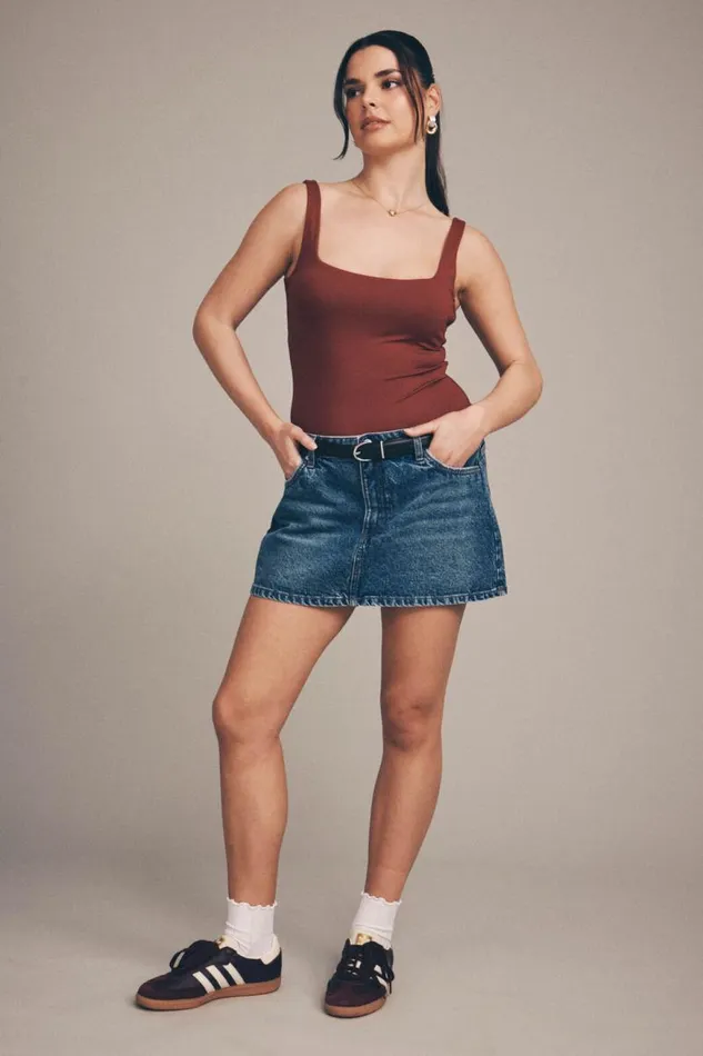 Clothing Supr Skirts Maya Denim Mini Skirt Winter Blue