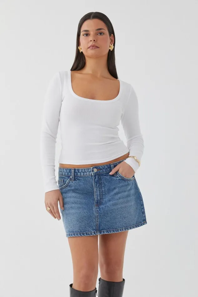 Clothing Supr Skirts Maya Denim Mini Skirt Winter Blue Clothing Supr Skirts Maya Denim Mini Skirt Winter Blue