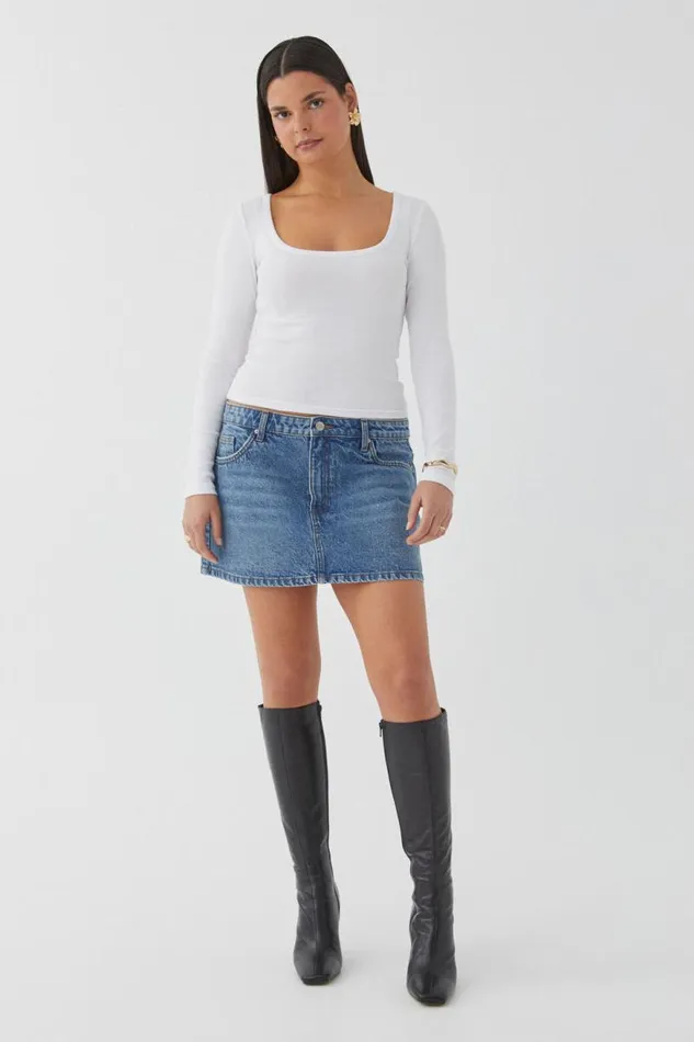 Clothing Supr Skirts Maya Denim Mini Skirt Winter Blue Clothing Supr Skirts Maya Denim Mini Skirt Winter Blue