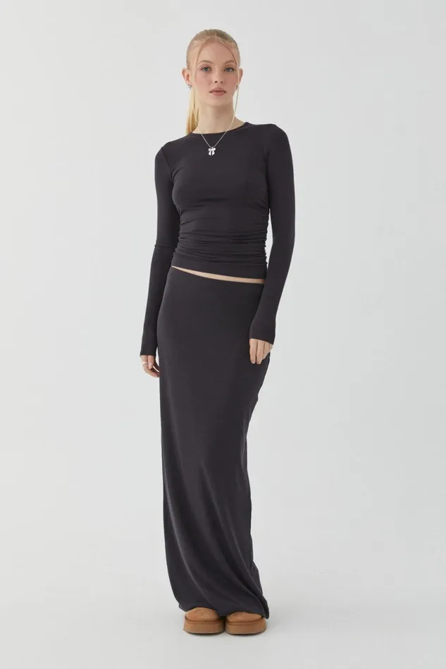 Clothing Supr Skirts Soft Hipster Maxi Skirt Black