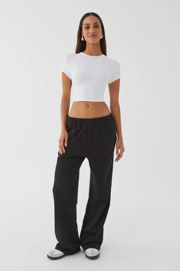 Clothing Supr T Shirts Luxe Cropped Short Sleeve Top White