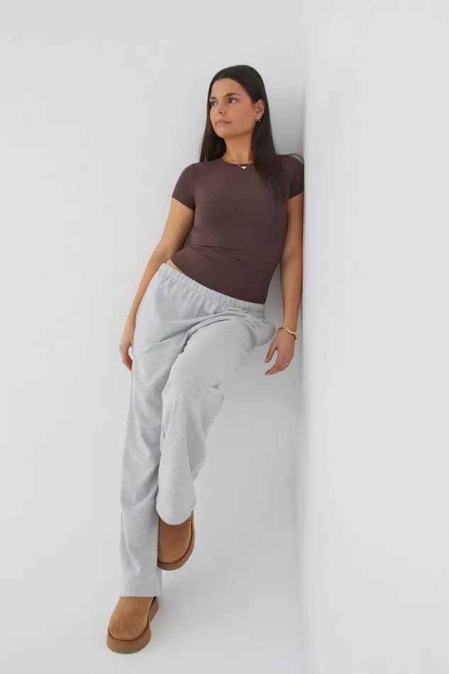 Clothing Supr T Shirts Soft Longline Tee Espresso Brown