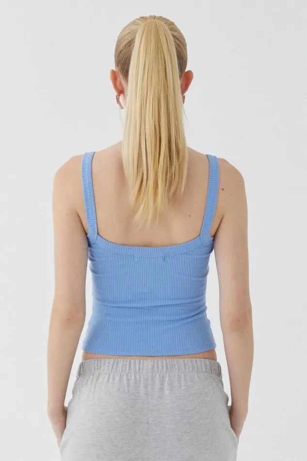 Clothing Supr Tank Tops Riri Scoop Neck Tank Glazed Blue