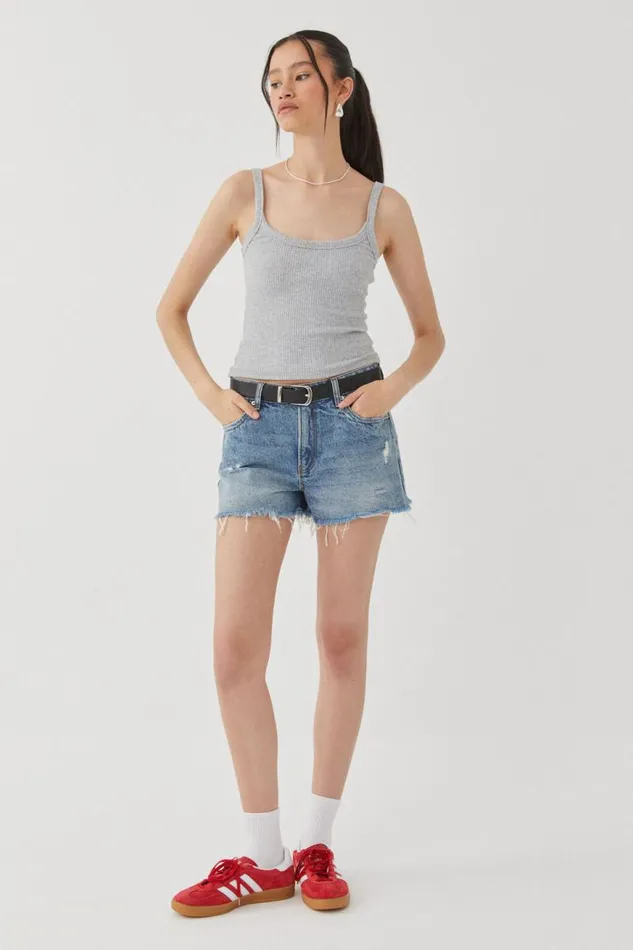 Clothing Supr Tank Tops Riri Scoop Neck Tank Grey Marle