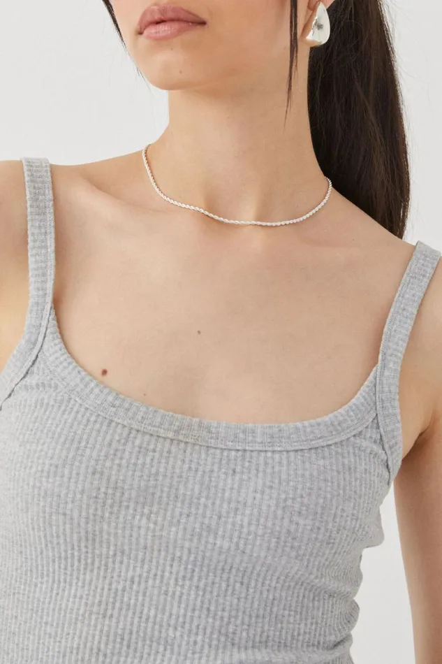 Clothing Supr Tank Tops Riri Scoop Neck Tank Grey Marle