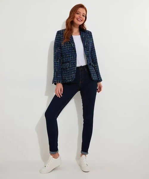 Coats and Jackets Tiah Tweed Jacket Blue Joebrowns Apparel Coats and Jackets Tiah Tweed Jacket Blue Joebrowns Apparel