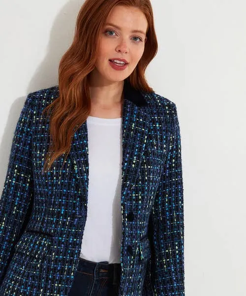 Coats and Jackets Tiah Tweed Jacket Blue Joebrowns Apparel Coats and Jackets Tiah Tweed Jacket Blue Joebrowns Apparel