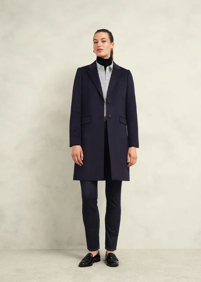 Coats and Jackets Women HOBBS Cavendish Wool Coat Navy