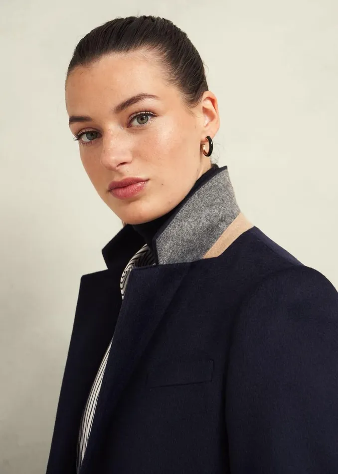 Coats and Jackets Women HOBBS Cavendish Wool Coat Navy