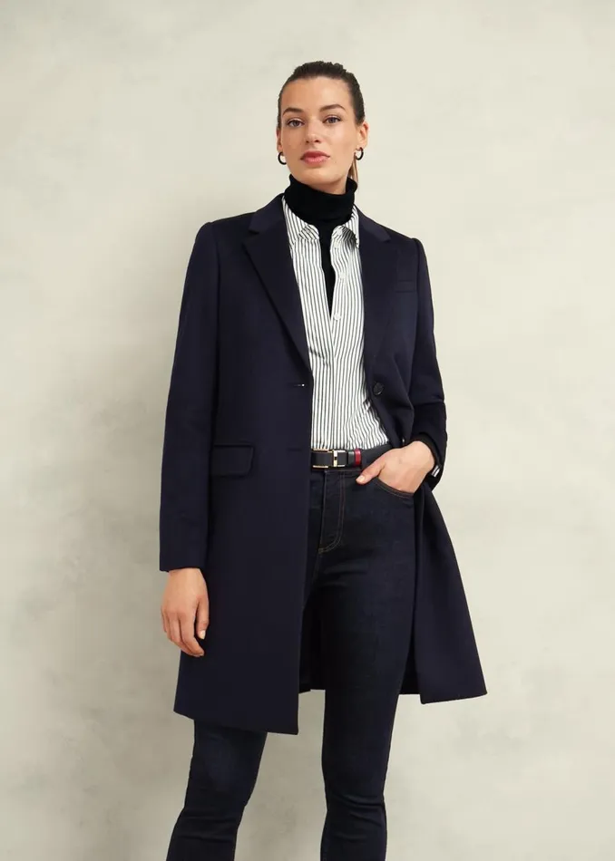 Coats and Jackets Women HOBBS Cavendish Wool Coat Navy