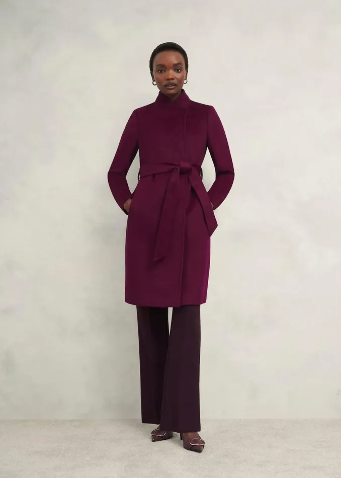 Coats and Jackets Women HOBBS Cristie Wool Coat Warm Plum