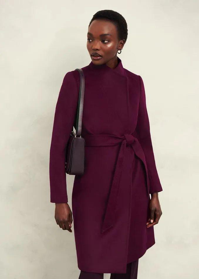 Coats and Jackets Women HOBBS Cristie Wool Coat Warm Plum