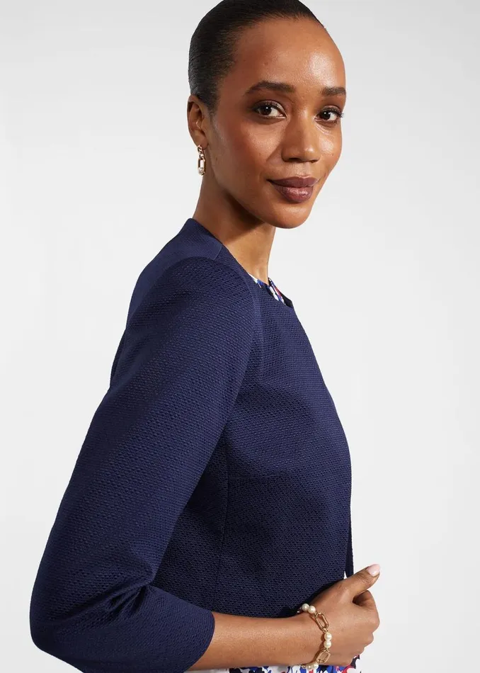 Coats and Jackets Women HOBBS Elize Textured Jacket Midnight Navy