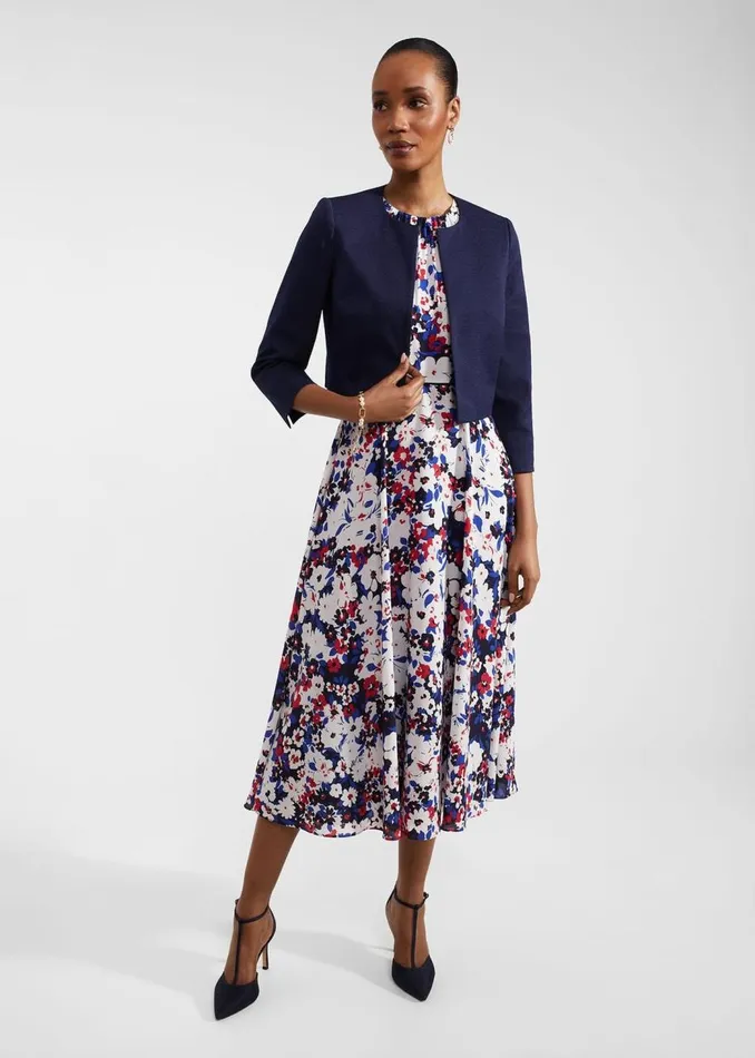 Coats and Jackets Women HOBBS Elize Textured Jacket Midnight Navy