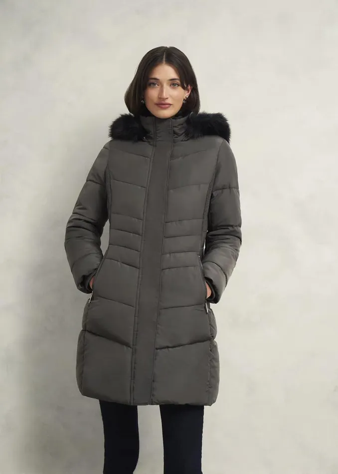 Coats and Jackets Women HOBBS Petite Jaymie Puffer Charcoal