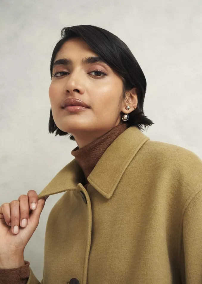 Coats and Jackets Women HOBBS Zoe Wool Blend Jacket Hobbs Camel