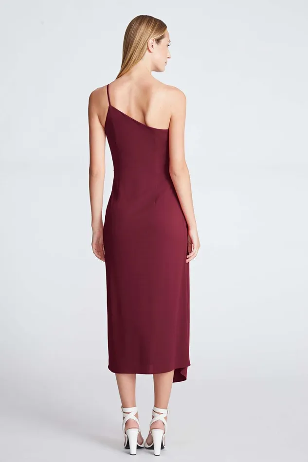 Cocktail Women Halston Camille Dress In Matte Jersey Bordeaux