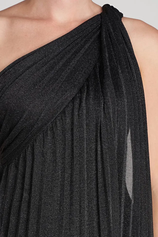 Cocktail Women Halston Clare Dress In Shimmer Jersey Black