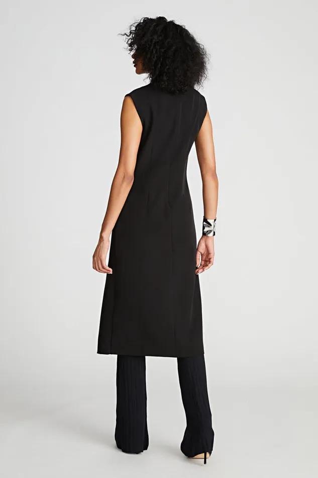 Cocktail Women Halston Jacklyn Dress In Crepe and Satin Black