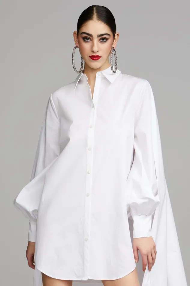Cocktail Women Halston Korina Dress In Poplin White