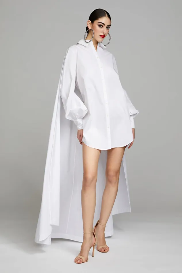 Cocktail Women Halston Korina Dress In Poplin White