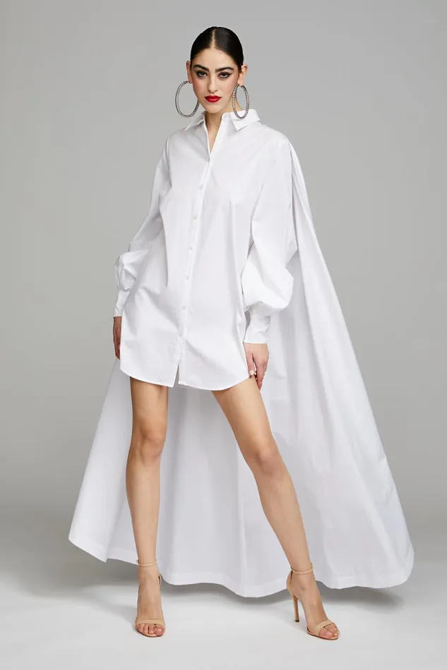 Cocktail Women Halston Korina Dress In Poplin White