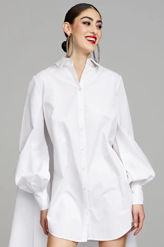 Cocktail Women Halston Korina Dress In Poplin White