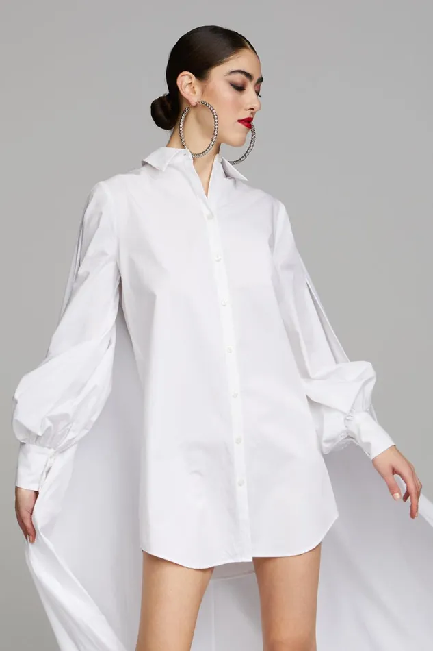 Cocktail Women Halston Korina Dress In Poplin White