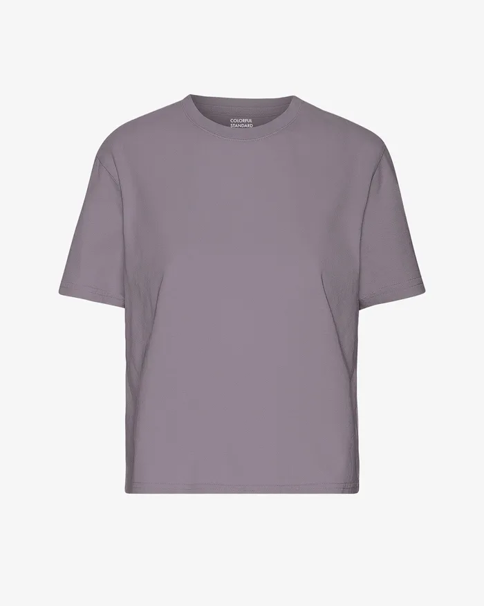 Colorfulstandard TShirts Women Organic Boxy Crop Tee 8211 Purple Haze
