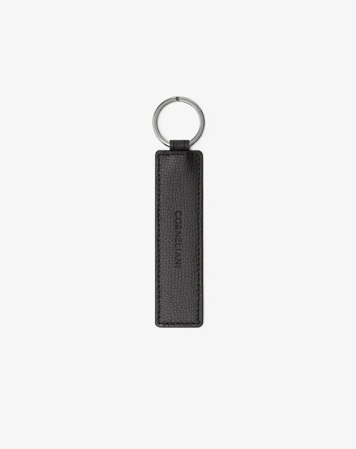 Corneliani Bags And Small Leather Goods Black Textured Leather Keyring For Men 8211 Men