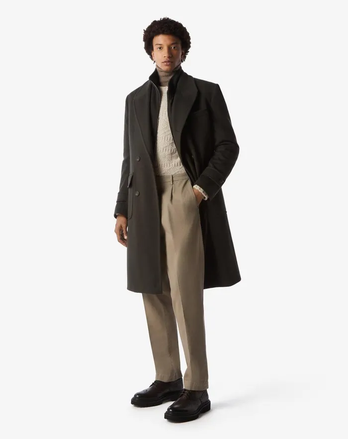 Corneliani Pants Beige 1 Pleated Stretch Cotton Chino 8211 Men